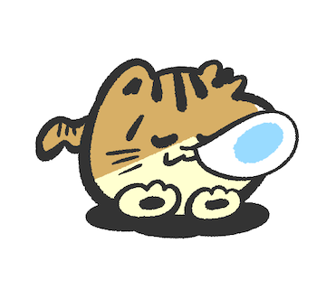 ミルクを飲む猫のキャラクター